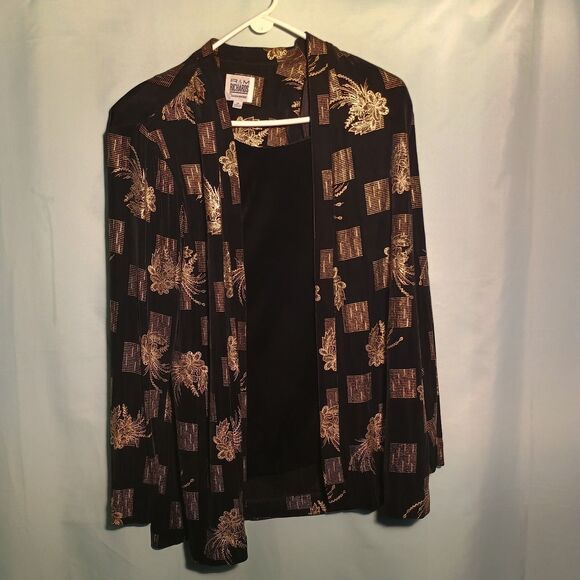 R&M Richards Black Gold Floral Twinset Jacket – Elegant Evening Outfit - Picture 1 of 4